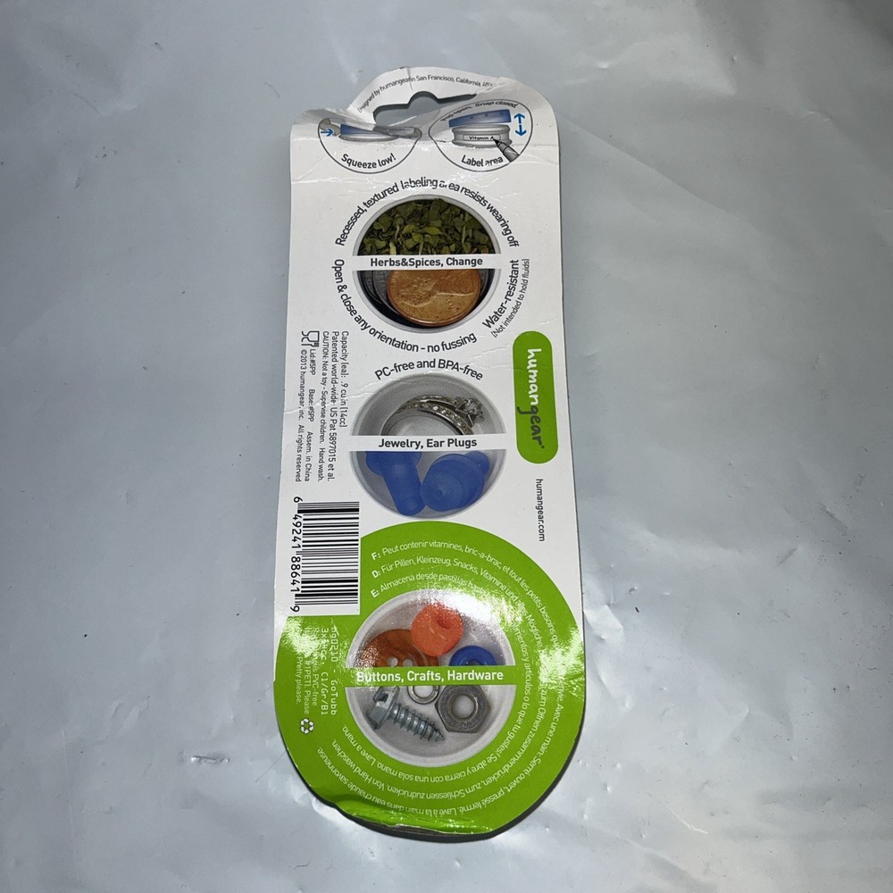 Humangear GoTubb .2 oz Container - 3 Pack - Green/Blue/Clear