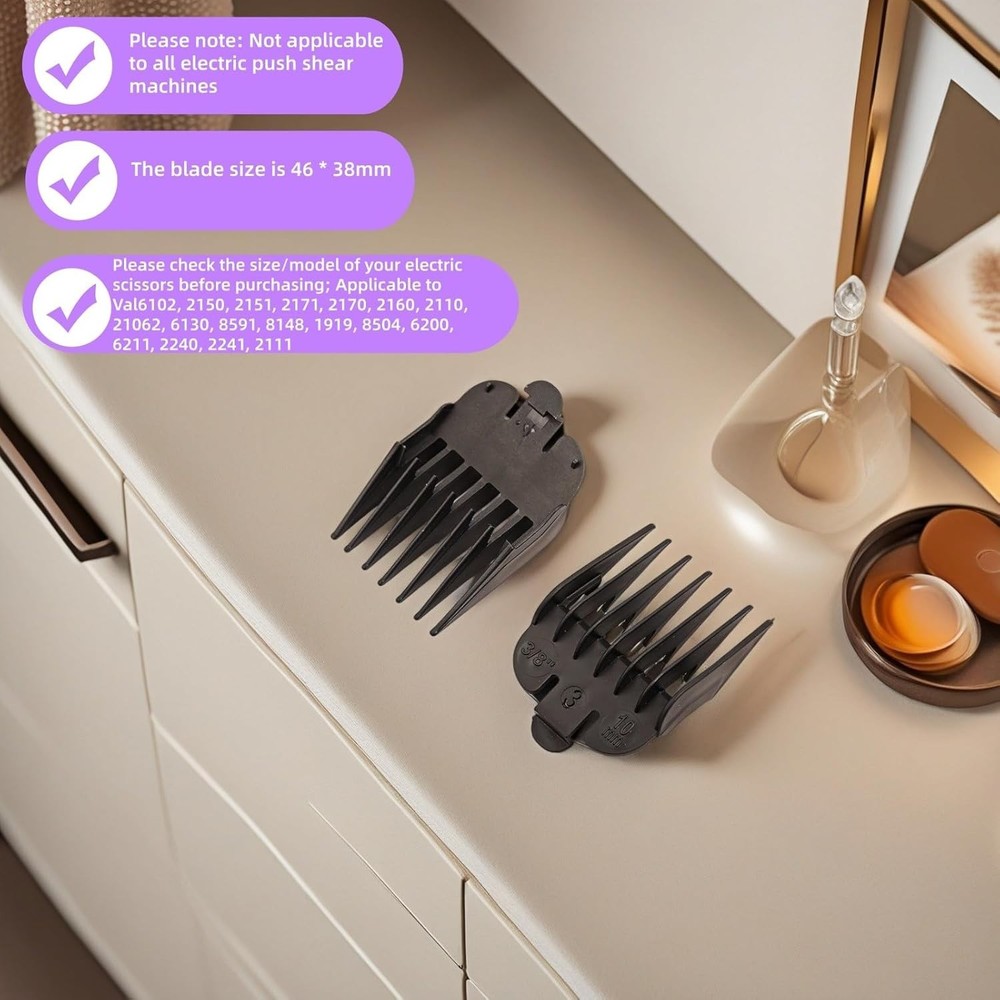 8 Pcs Professional Hair Clipper Combs Guides, Wahl Replacement Guards Set...