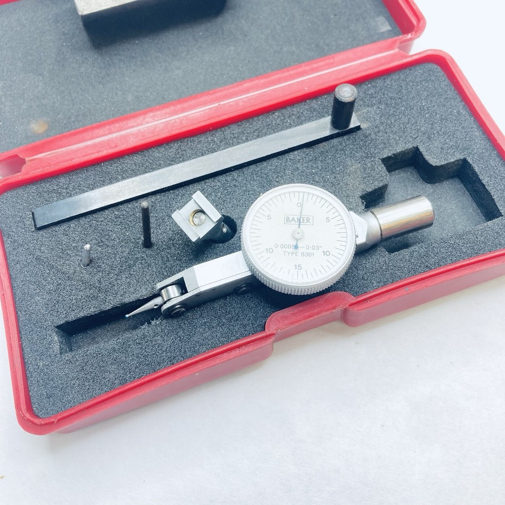Baker B301 Dial Test Indicator Set 0.0005" Grads w/Case
