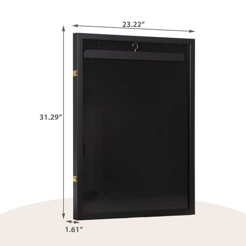 Sports Jersey Frame Box Display Case Rack Frame Locable Baseball Shadowbox Black