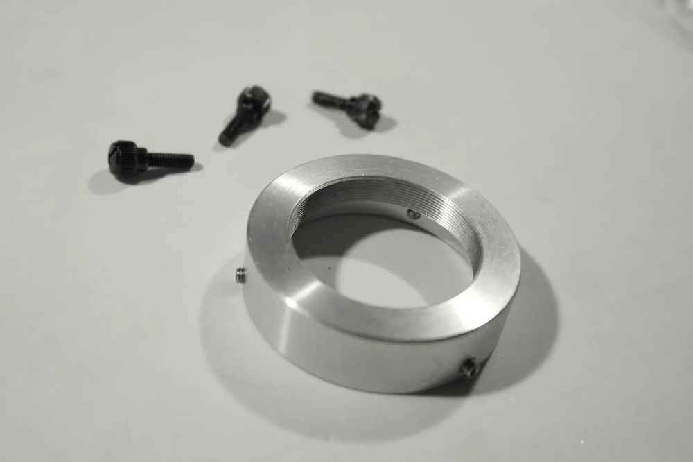 Custom T mount female adapter and lens holder for digiscoping microscopy