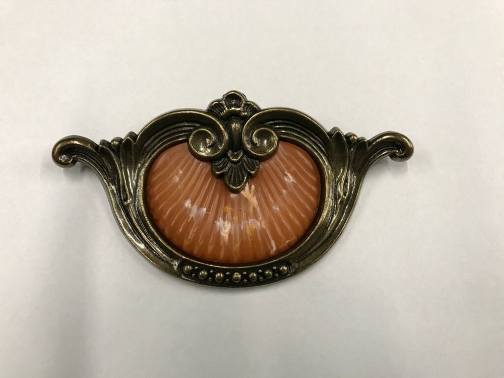 Waterfall Style Drawer Pull tortoise shell bakelite antique brass amber