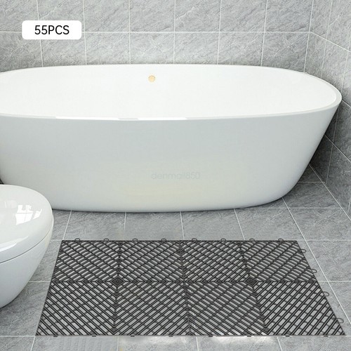 Black Square Interlocking Deck Tile 55 PCS Garage Floor Anti-Slip Deck Tiles