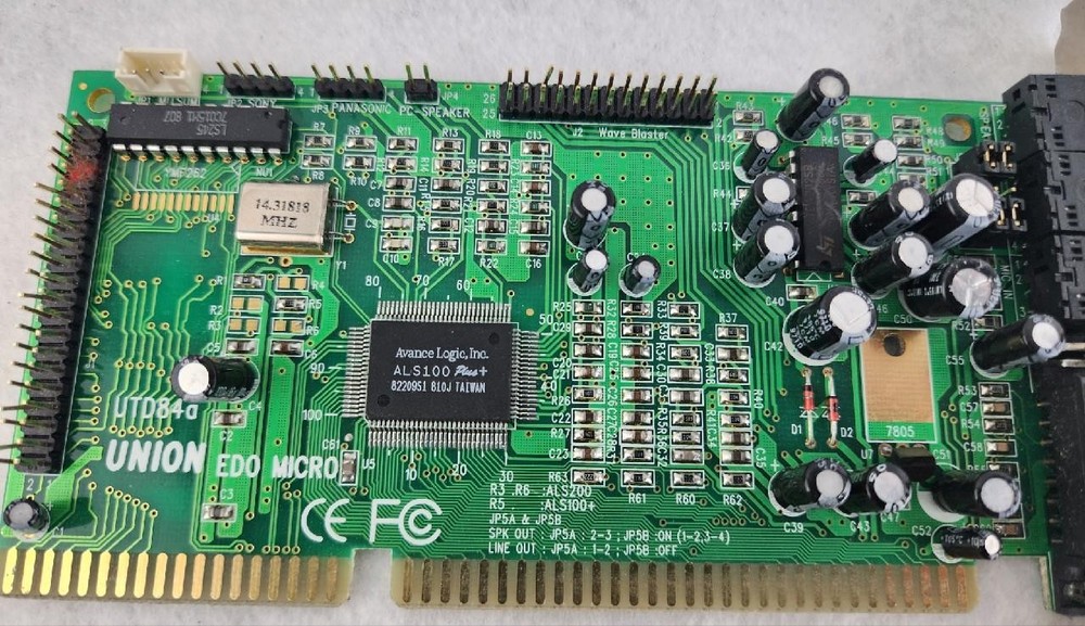Vintage Union EDO Micro ISA PC Sound Card UTD84a
