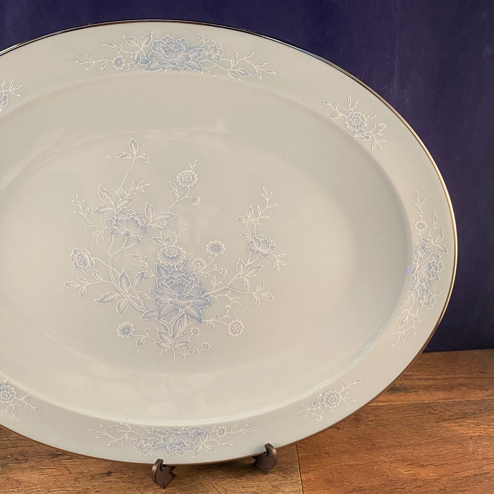Noritake "Engagement" BLUE/GREEN Pattern 8009 Serving Platter Plate MCM