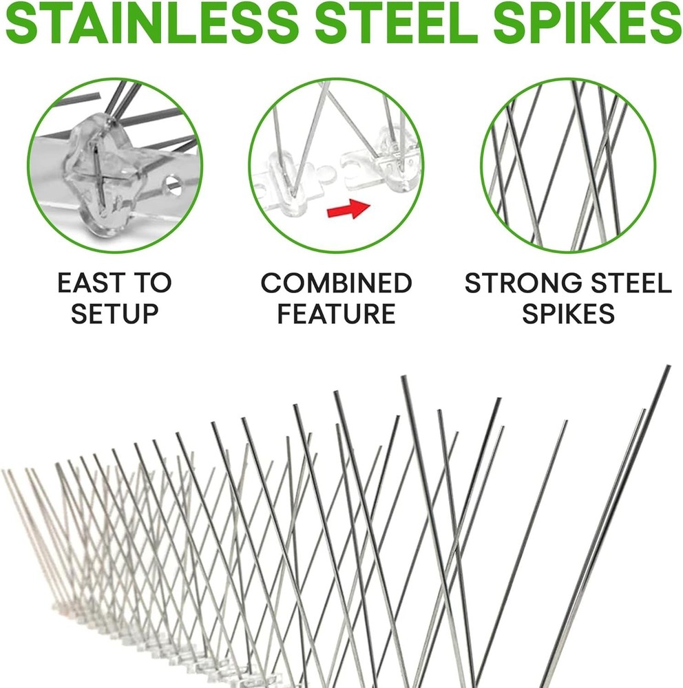 Versatile 10ft Bird Spike System - Corrosion Resistant, Ideal for Any Surface