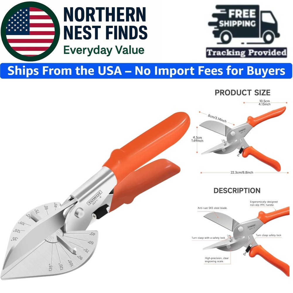 Versatile Miter Shears for Professionals - Adjustable Angles & Safety Features