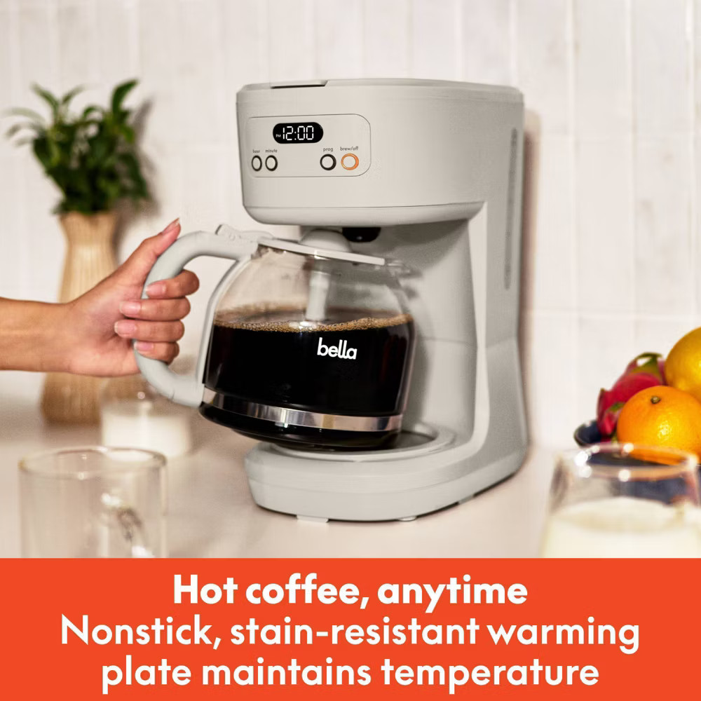 bella 12 Cup Programmable Coffee Maker Oatmilk