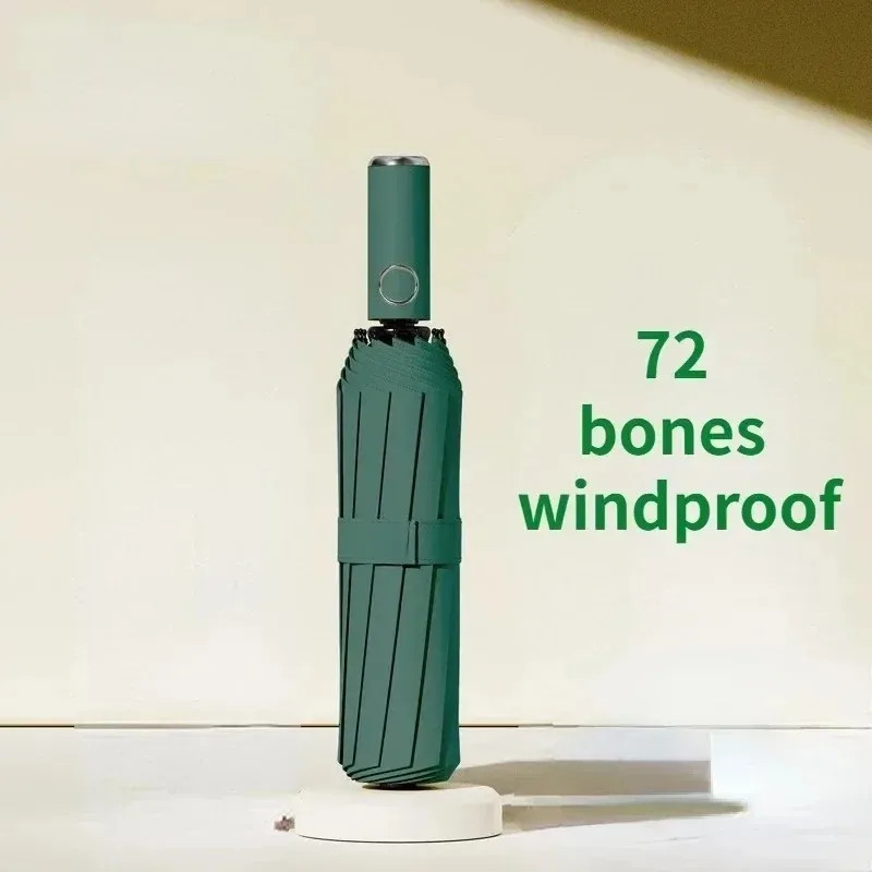 72 Bone Super Strong Windproof Automatic Folding Men Umbrella Reinforced Large