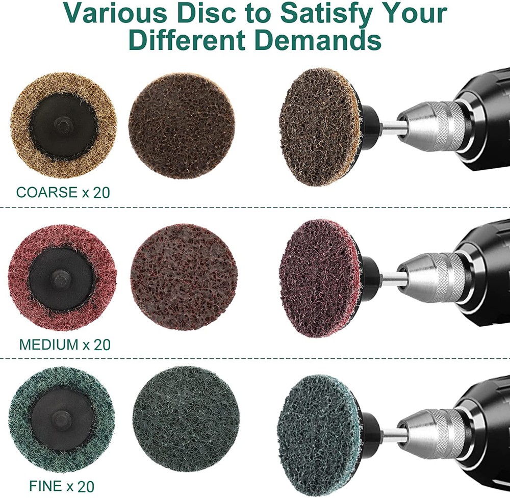 SATC 61PCS Sanding Discs 2 Inch Roll Lock Quick Change Discs 1pcs 1/4'' Holder
