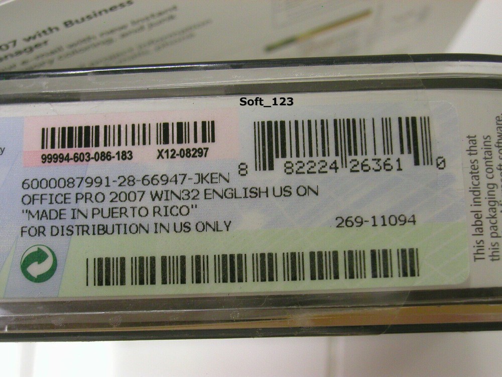 MS Microsoft Office 2007 Professional Full Vers. Licensed for 2 PCs=SEALED BOX=