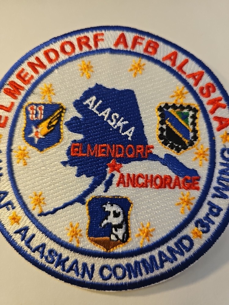 USAF PATCH ELMENDORF AFB, ALASKA, ALASKAN COMMAND