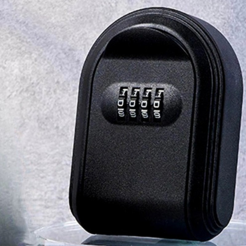 Key Box Password Lock Door Key Storage Password Box Plastic Black