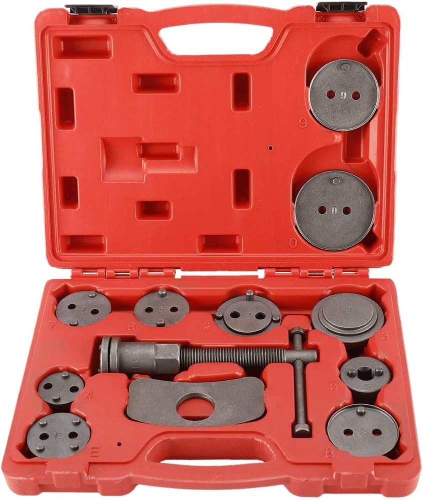 12Pcs Car Disc Brake Caliper Rewind Tool Piston Compressor Wind Back Repair Kit