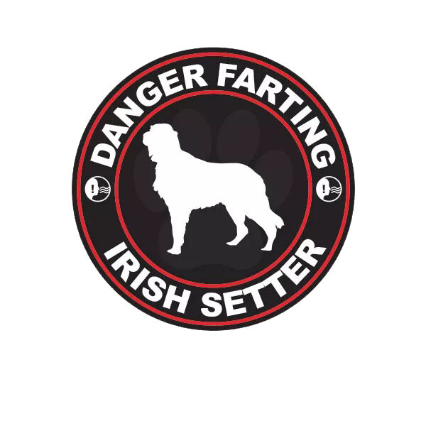 Danger Farting Irish Setter Sticker Decal
