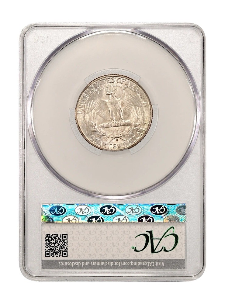 1935-D CACG MS63 Washington Quarter PQ White!