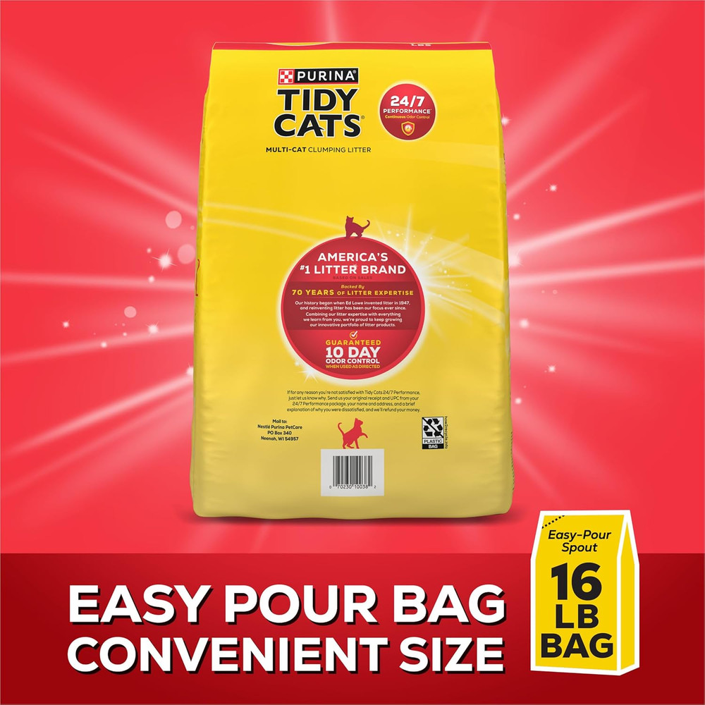Purina Clumping Cat Litter Odor Control, 24/7 Performance Multi Cat Litter - 16