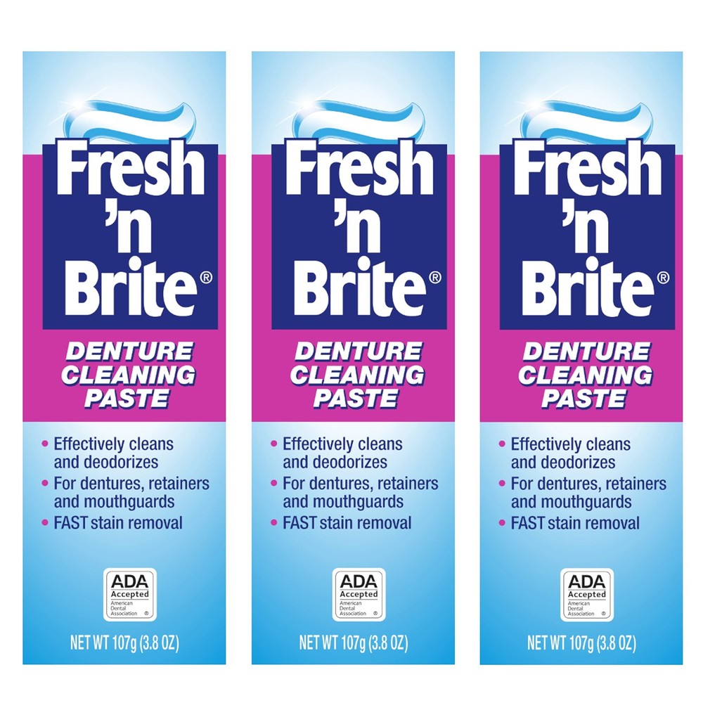 Fresh 'n Brite Denture Cleaning Paste, 3.8 Ounce (Pack of 3)