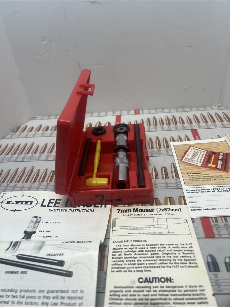 VTG LEE LOADER  COMPLETE RELOADING TOOL 7X57 MAUSER & GUIDES REAL NICE