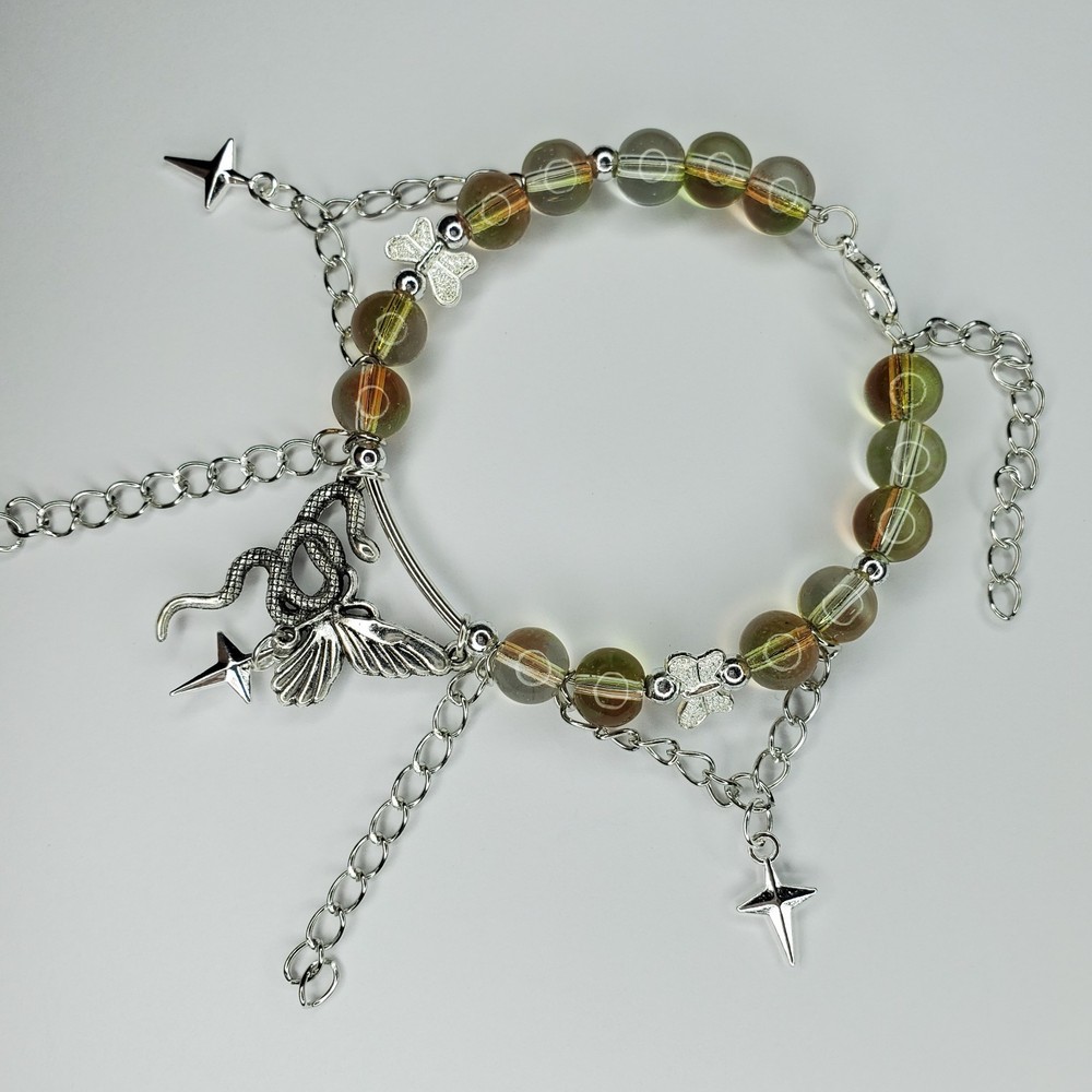 Hand crafted artisan unique gemstone bracelet