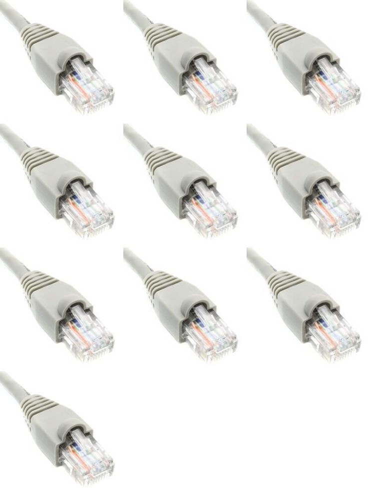 Ultra Spec Cables 3 Ft (3ft) Cat5e Ethernet Network Patch Cable (10 Pack) Gray