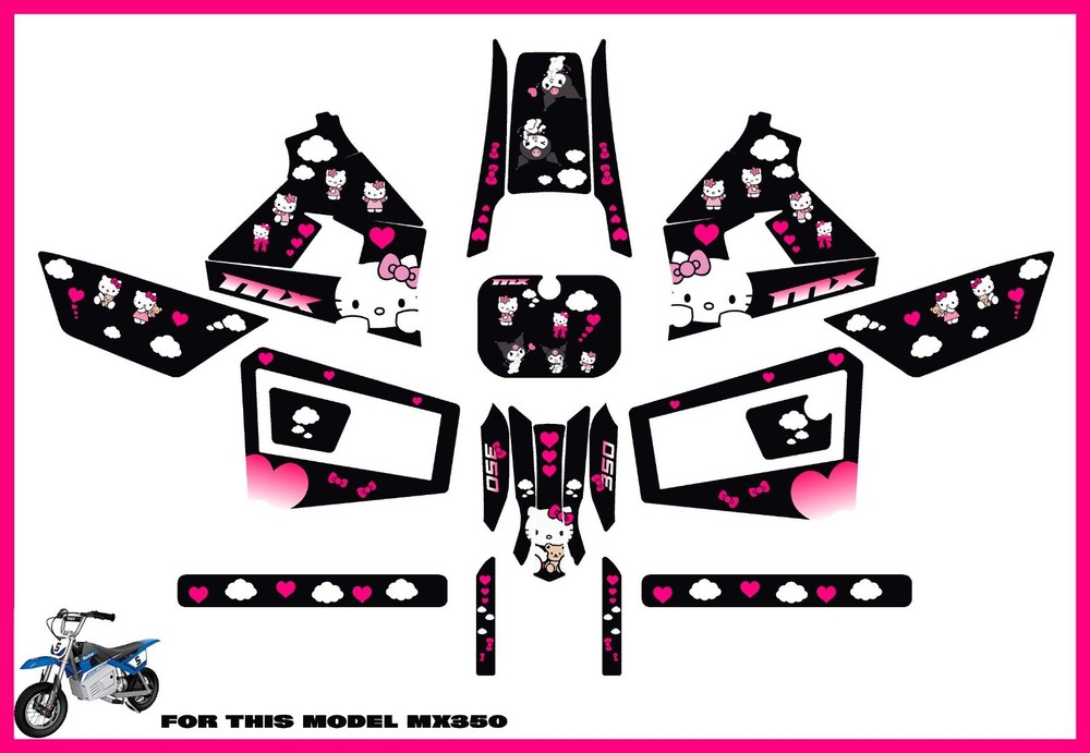 Razor MX350 NEW MODEL graphics kit decals THICK AND HIGH GLOSS