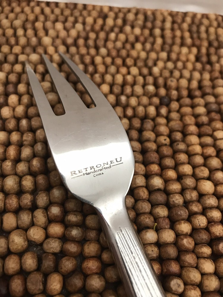 Retroneu FOLIAGE No Black Handcrafted Stainless Lines Round Tip DINNER FORK