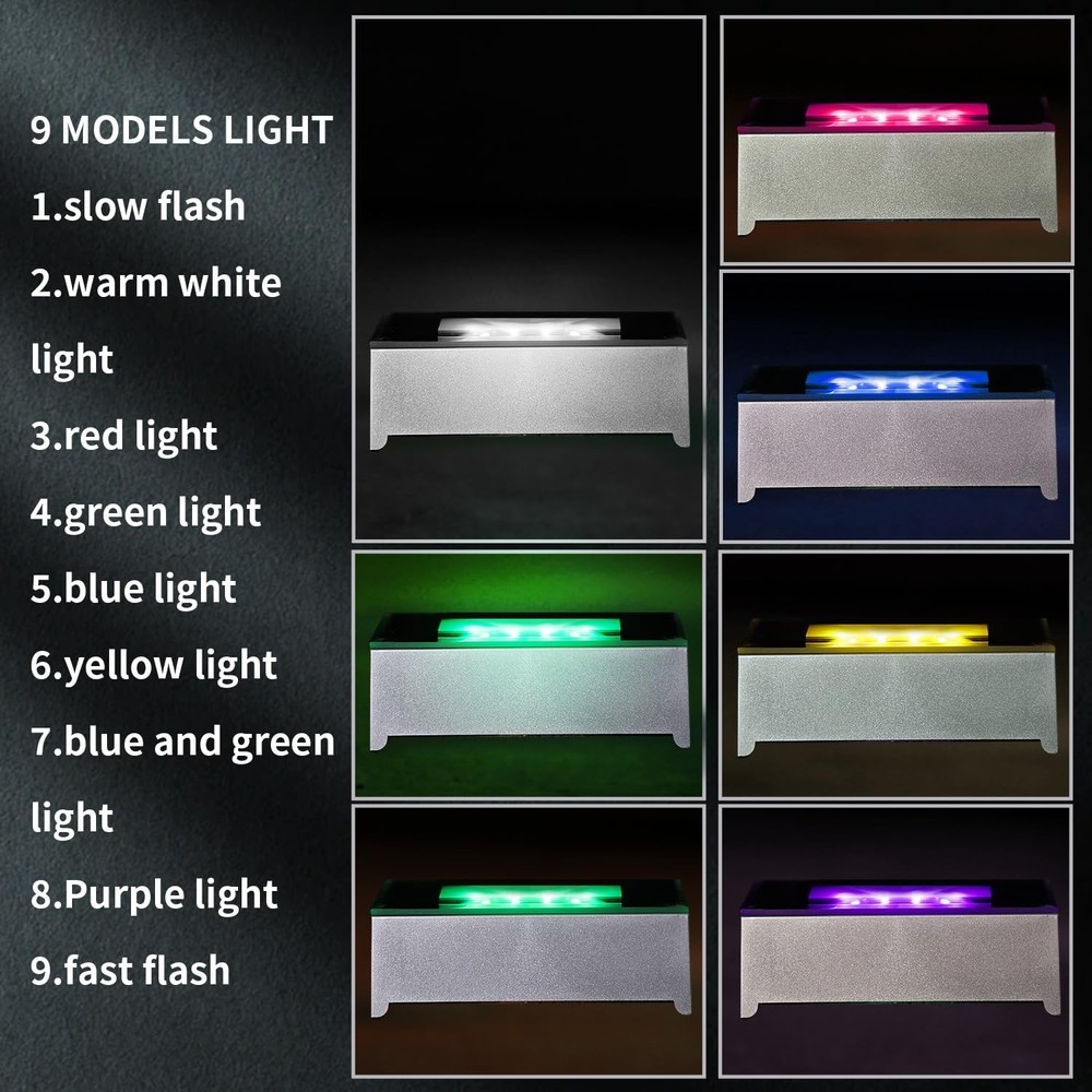 LED Light Base with 7 Color Lights 9 Lighting Modes,Lighted Bases,Lighted Bas...