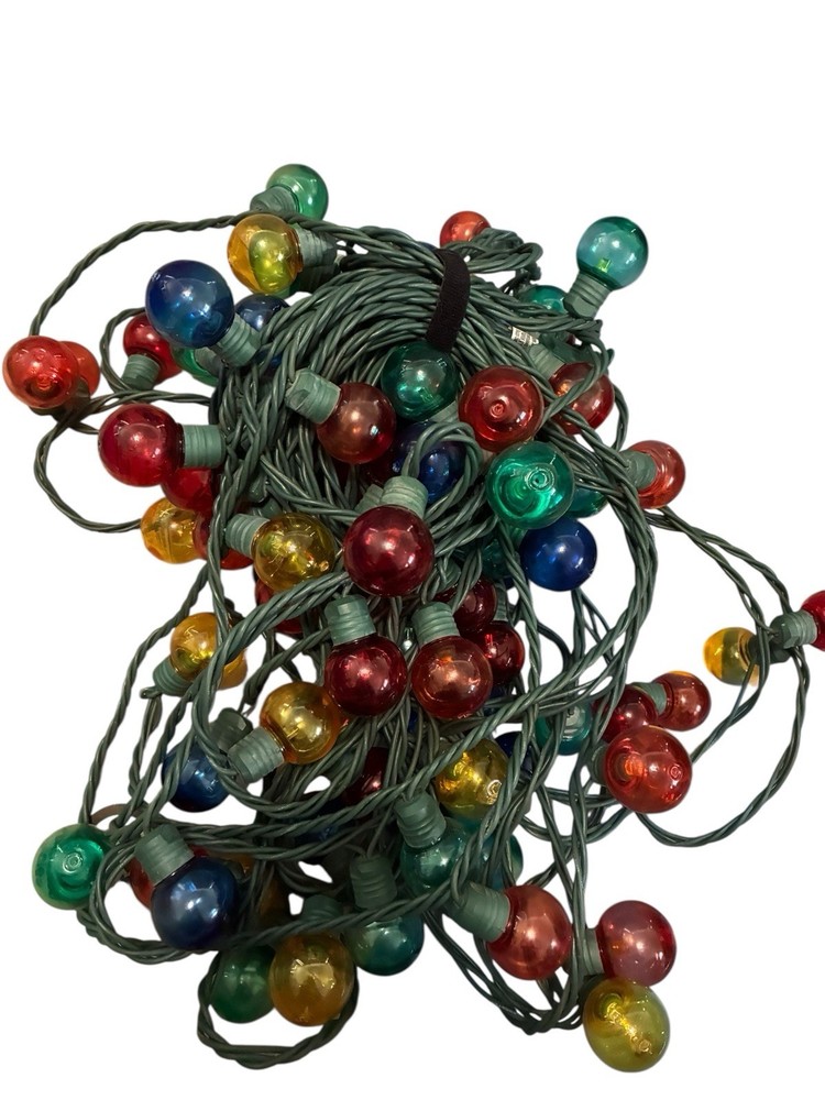 50 Ft Multi Colored Circle Bulb String Lights Christmas Lights