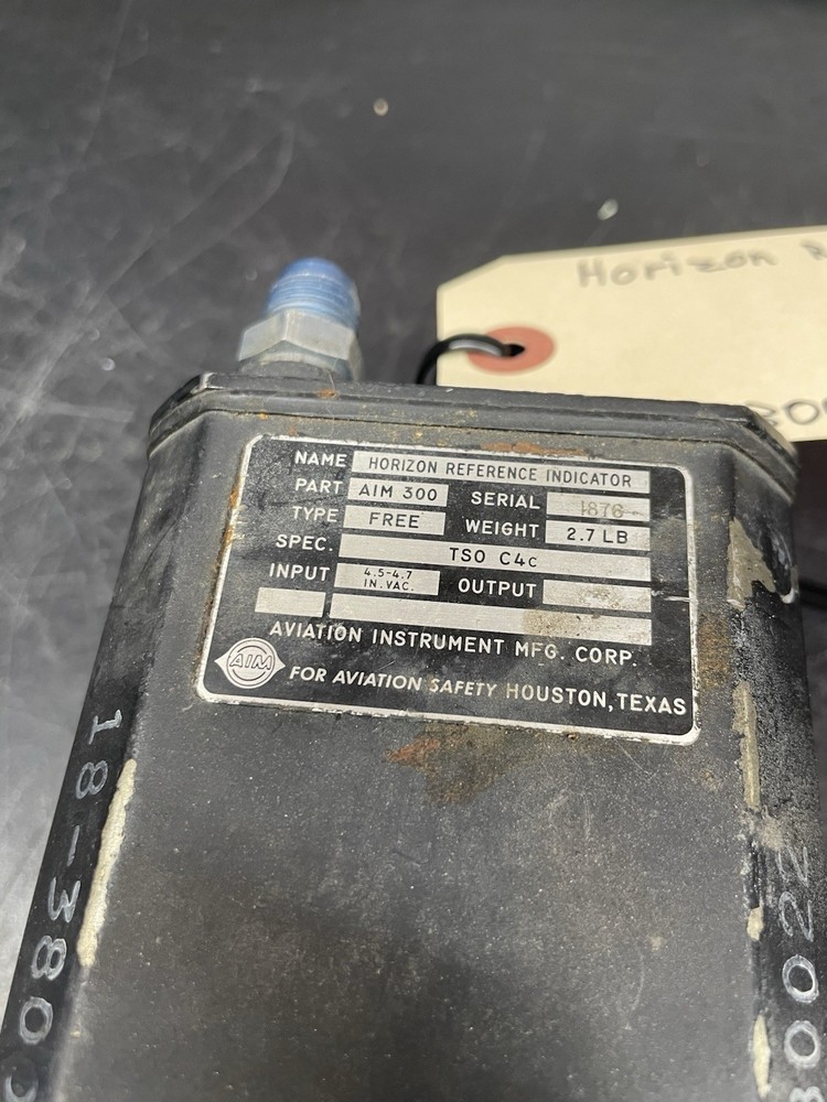 Aviation Instrument MFG. Corp. Horizon Reference Indicator PN: AIM300
