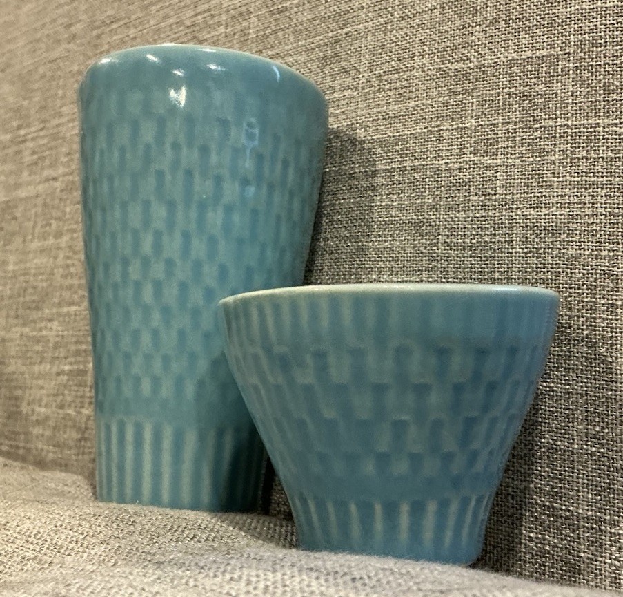 Red Wing Pottery ~ Capistrano ~ Blue ~ Salt & Pepper Shakers ~ MCM Eames