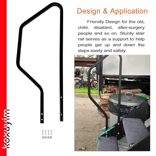 Step Handrail for Step Above 2nd Generation RV Entry Step. STP214-121H 3 Step