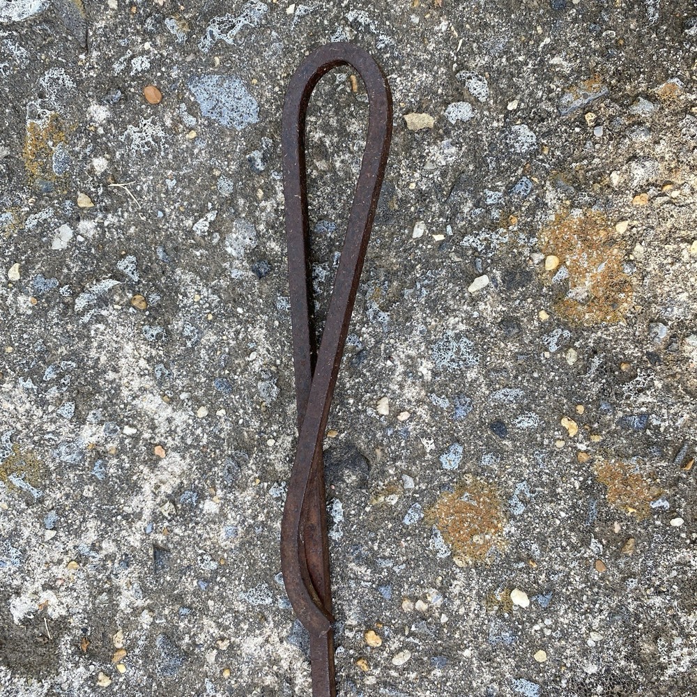 Vintage Wrought Iron Fireplace Poker Hook Tool, 32.25", Primitive, Rustic