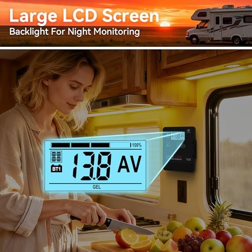 Solar Charge Controller with Flush Mount Design, 6 Stage 40A Flush Mount