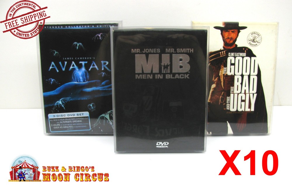 10x DVD OVERSIZED BOX SET (SIZE DVO I) - CLEAR PLASTIC PROTECTIVE BOX PROTECTOR