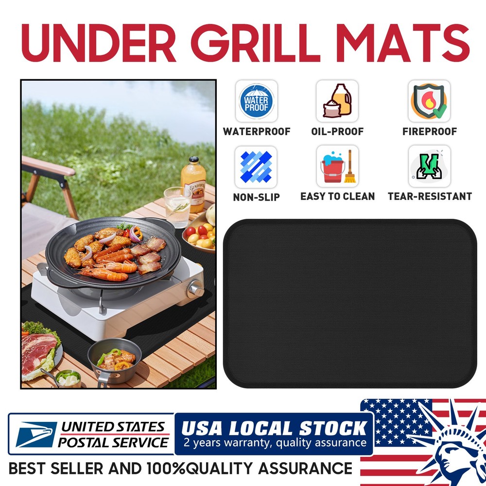 2.6sqft Camping Fireproof Mat Retardant Protective Pad BBQ Equipment Protective