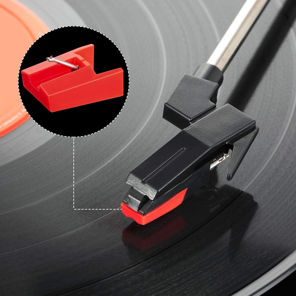 Boao 3 Pack Replacement Stylus Turntable Record Player Needle Compatible Red