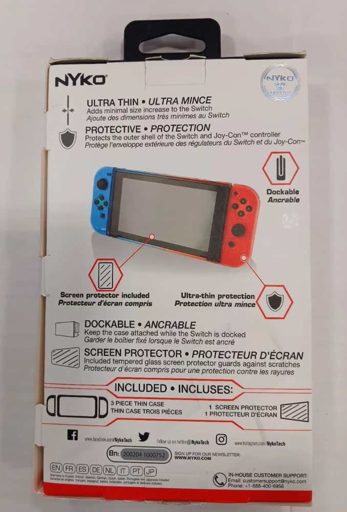 Nyko Thin Case Dockable Protective Case Kit for Switch Red/Blue