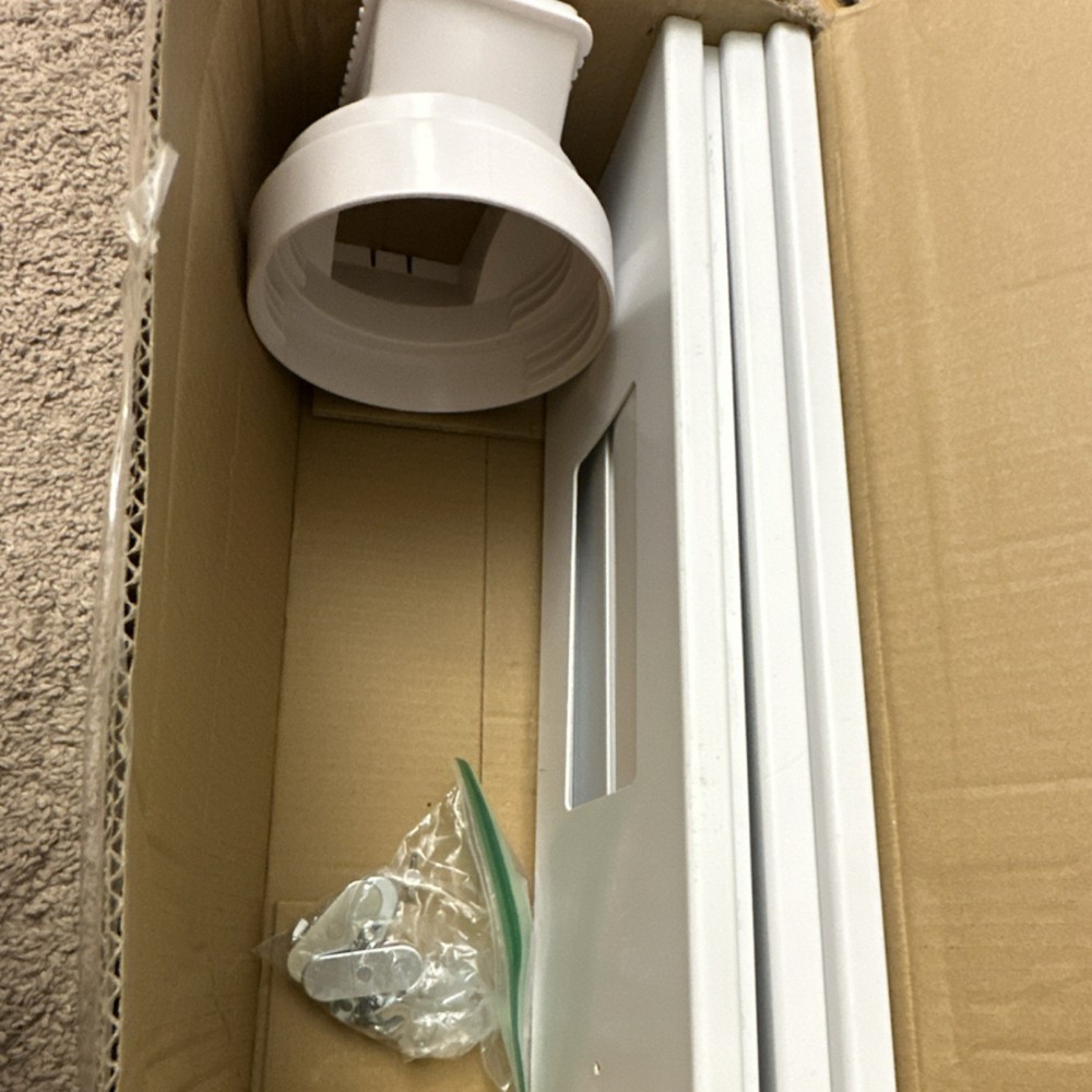 Portable Air Conditioner Window Vent Kit, White Plastic, Single Hose