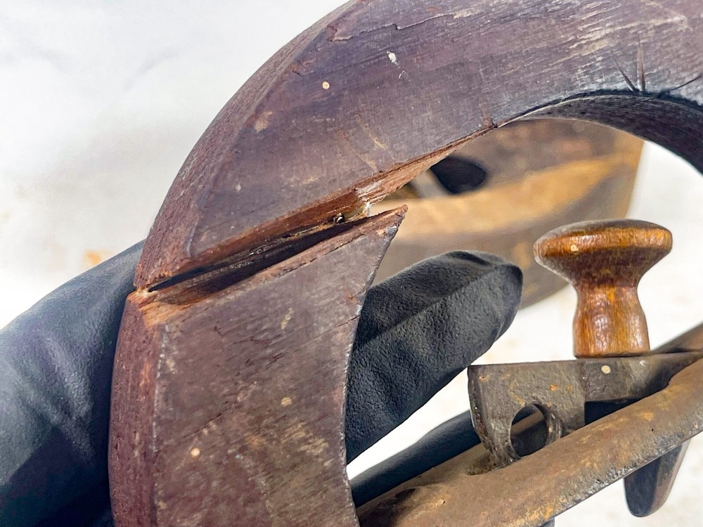 Antique Vintage Sad Flat Clothes Iron Removeable Handle # 1