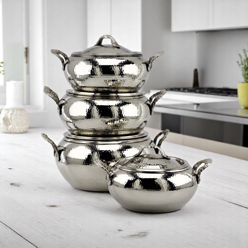 Copper Cooking Pot, Hand hammered Copper Pot Set, Copper Cookware, Copper Casser