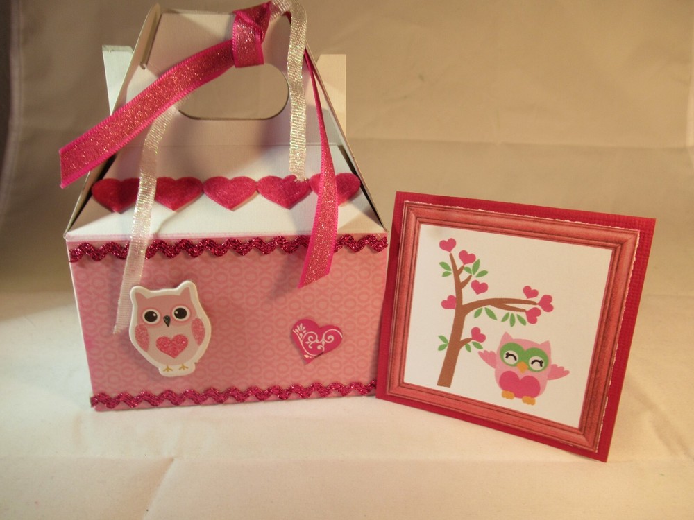 VALENTINE - OWL  GIFT BOX WITH CARD
