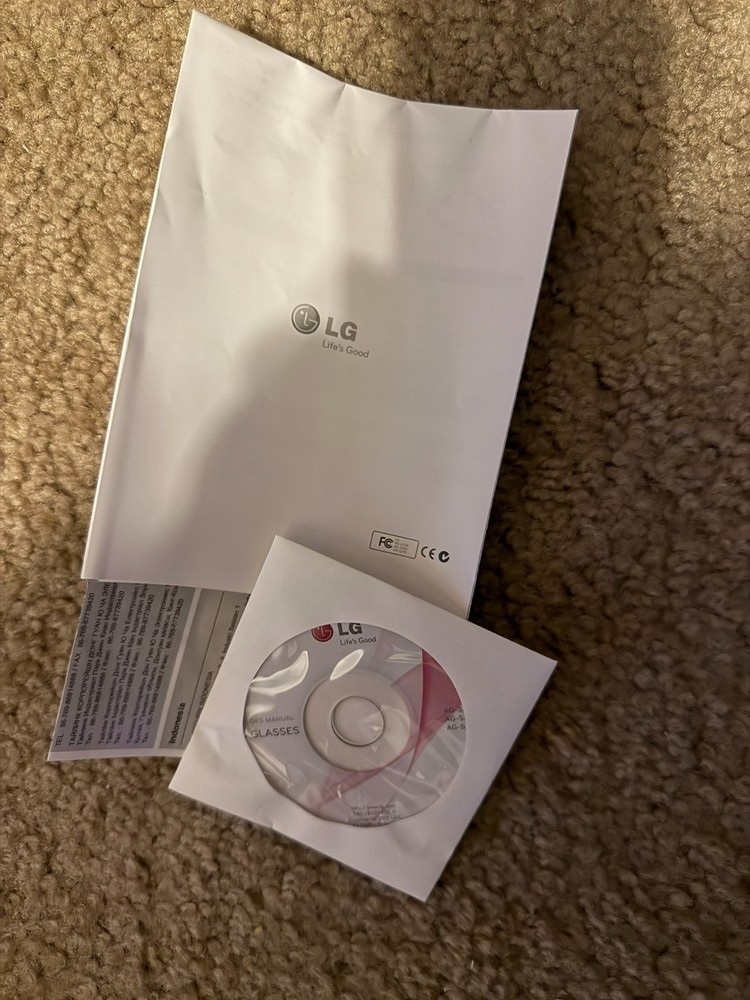 LG AG-S250 Active Shutter 3D Immersive Viewing Glasses : Unused