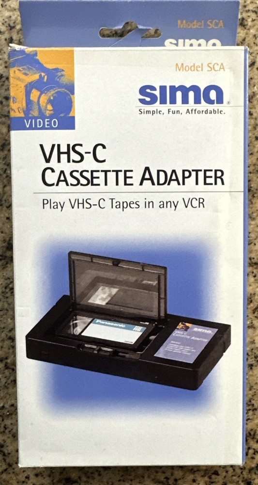 Sima VHS-C Cassette Adapter Model SCA Plays VHS-C
