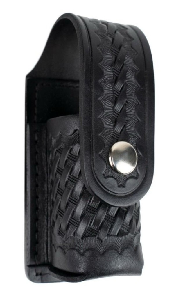 First Class Leather Basket Weave Small Pepper Spray Holder