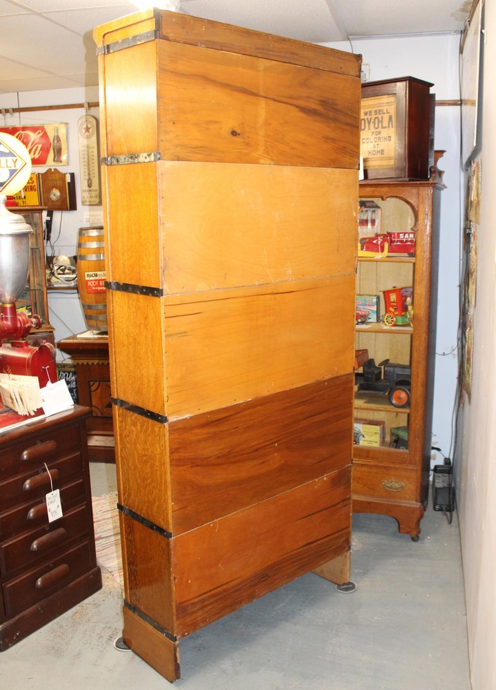 Antique Wall Unit (3) Oak Globe Wernicke Bookcases – Each Five Sections Height