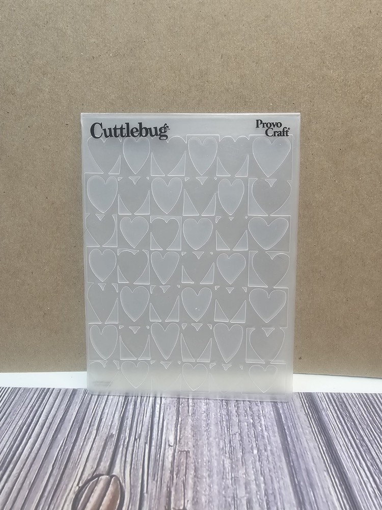 HEART BLOCKS Cuttlebug Embossing Folder 5"×7" All-Over Design Background