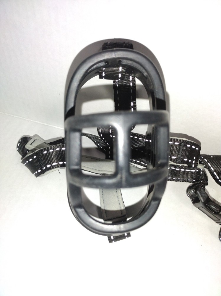 Adjustable Dog Muzzle Soft Silicone Breathable Strong Basket Size 4 Reflective