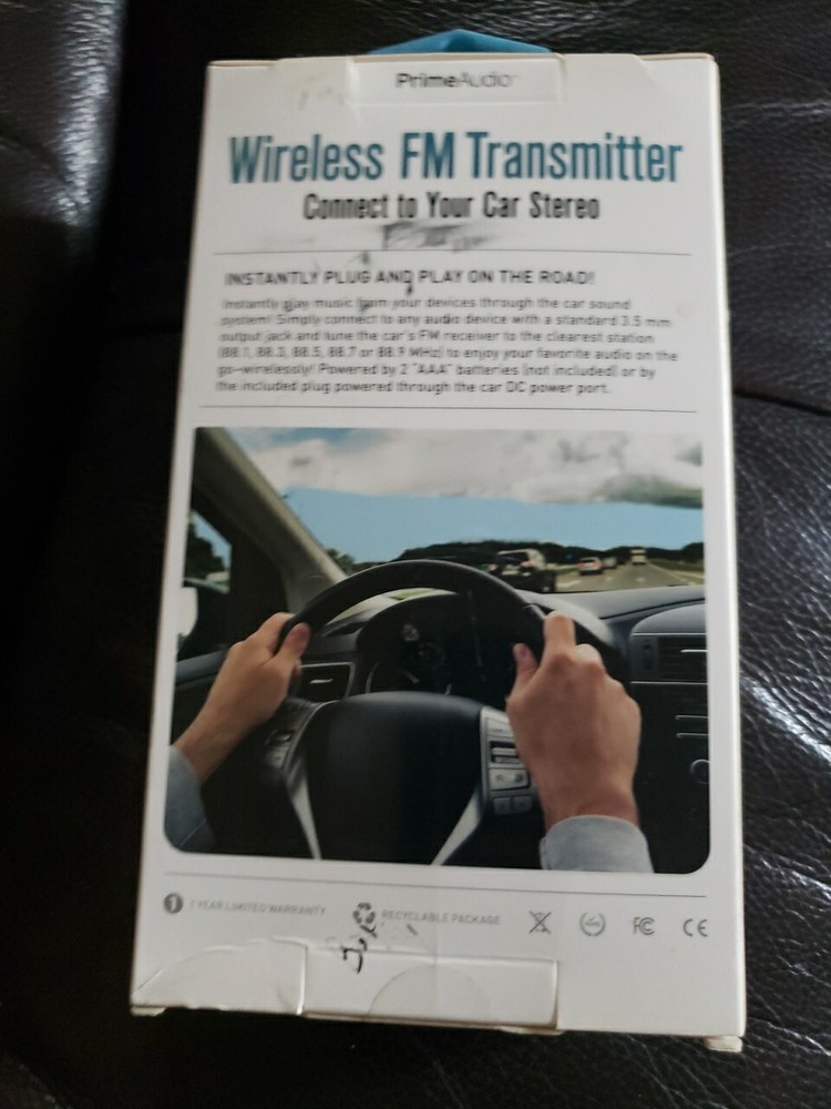 New Prime Audio Wireless FM Transmitter Car Stereo Music For iPhone Android
