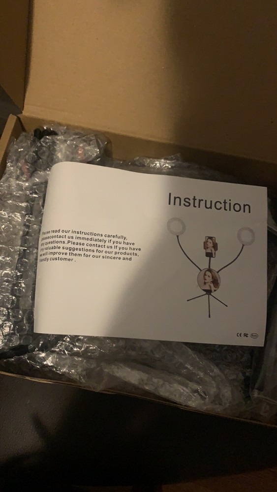 Double 5 inch Ring Light with Mirror, Phone Holder